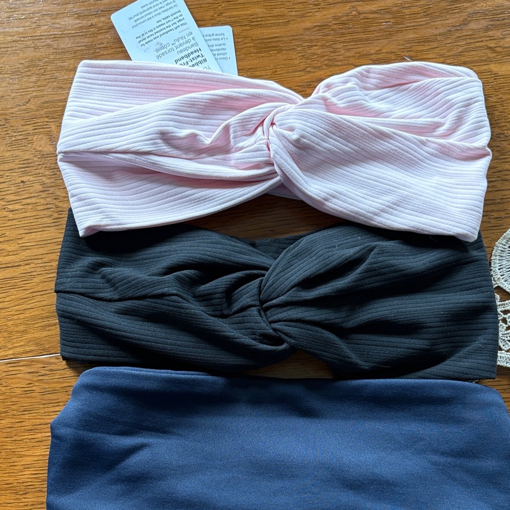 Lululemon Athletica Pink, Black, and Blue Hairbands
